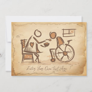 Vintager alter Modebetreuer, Pflegeassistent Einladung