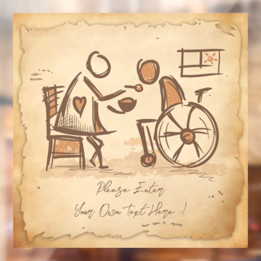 Vintager alter Modebetreuer, Pflegeassistent Fensteraufkleber (Blatt 2)