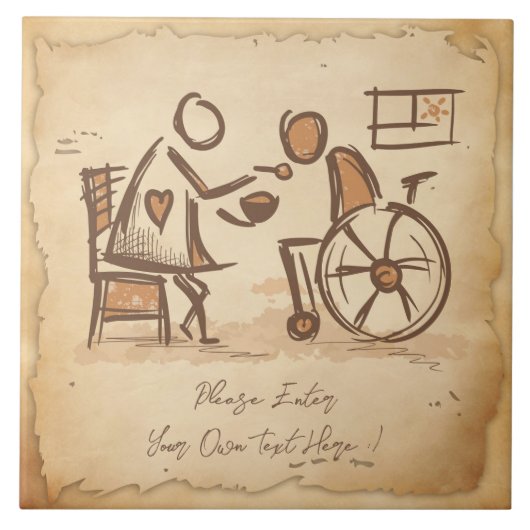 Vintager alter Modebetreuer, Pflegeassistent Fliese (Vorderseite)