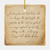 Vintager alter Modebetreuer, Pflegeassistent Keramikornament (Rückseite)