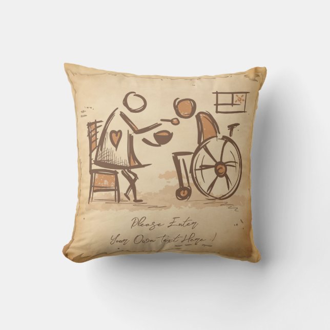 Vintager alter Modebetreuer, Pflegeassistent Kissen (Vorderseite)