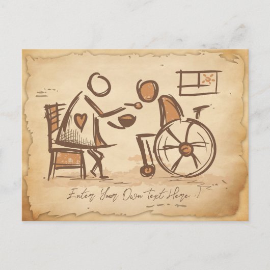 Vintager alter Modebetreuer, Pflegeassistent Postkarte (Vorderseite)