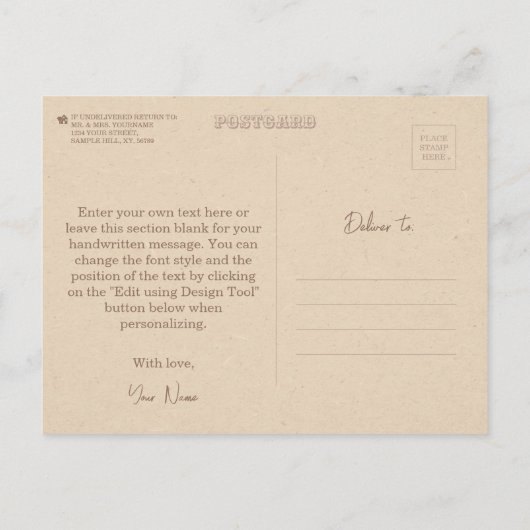 Vintager alter Modebetreuer, Pflegeassistent Postkarte (Rückseite)