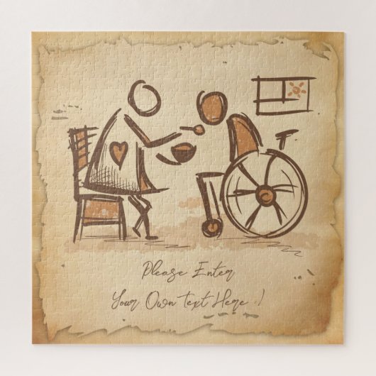 Vintager alter Modebetreuer, Pflegeassistent Puzzle (Vertikal)