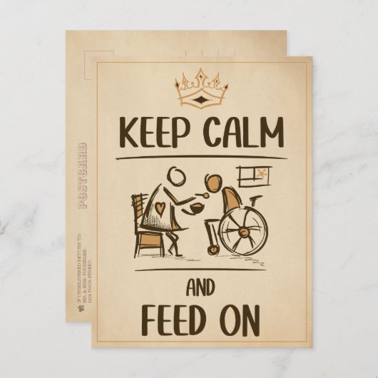 Vintager alter Modegärtner, Pflegegeschenk Postkarte (Vorne/Hinten)