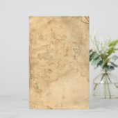 Vintager alter Tee festgehalten Stationär Briefpapier (Stehend Vorderseite)