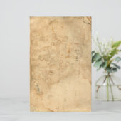 Vintager alter Tee festgehalten Stationär Briefpapier (Stehend Vorderseite)