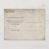 Vintager Alter Vater Weihnachten im Schnee Postkarte (Rückseite)