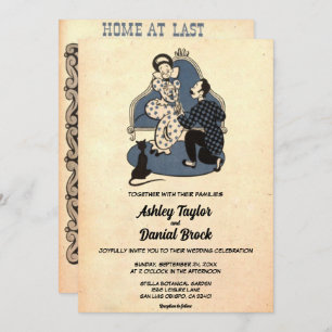 Vintager alter Vorschlag Couple Pop Art Retro Hoch Einladung