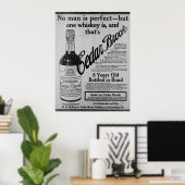 Vintager, alter Zedernholz-Whisky Poster (Heimbüro)
