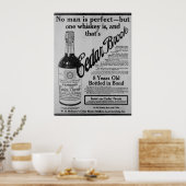 Vintager, alter Zedernholz-Whisky Poster (Küche)