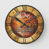 Vintager alternder Herbstlaub Waldweg Runde Wanduhr (Vorderseite)