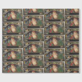 Vintager Altklassiker Santa Geschenkpapier (Flach)