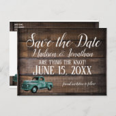 Vintager Altlastwagen Rustikale Hochzeit retten Da Postkarte (Vorne/Hinten)