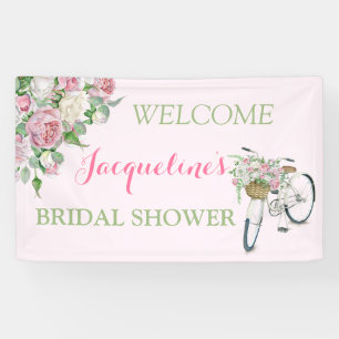 Vintager, altmodischer Fahrradkorb Rosen Banner