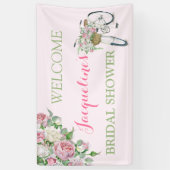 Vintager, altmodischer Fahrradkorb Rosen Banner (Vertikal)