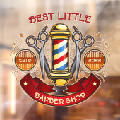 Vintager, altmodischer Friseursalon Fensteraufkleber (Blatt 2)