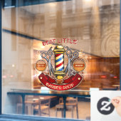 Vintager, altmodischer Friseursalon Fensteraufkleber (Café-Fenster)