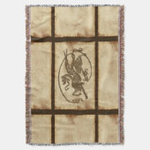 Vintager Altweltdrache auf Imitaten Decke (Vorderseite Vertikal)