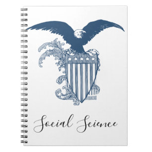 Vintager American Bald Eagle Stars Streifen Schild Notizblock