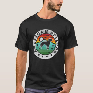 Vintager American Bulldog Retro Dog Mama Vater T-Shirt