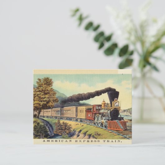Vintager American Express Zug Postkarte (Stehend Vorderseite)