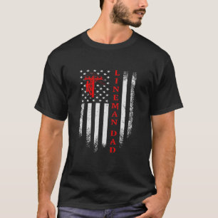 Vintager American Flag Electric Cable Lineman Vate T-Shirt
