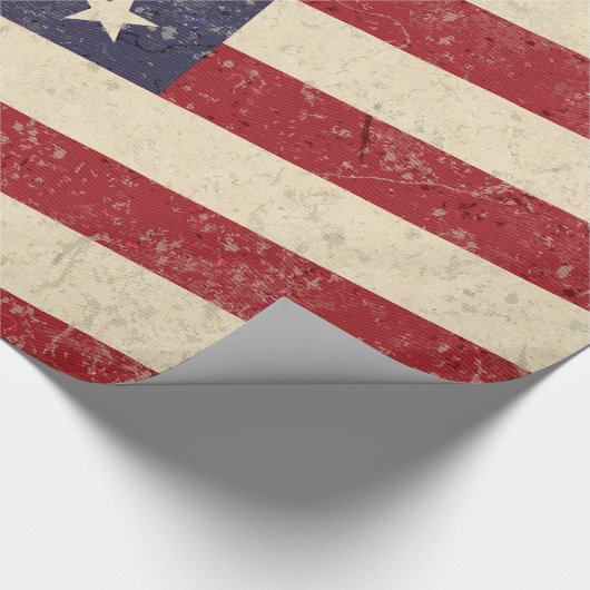 Vintager amerikanische Flaggen-beunruhigter Effekt Geschenkpapier (Ecke)