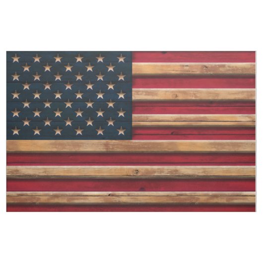 Vintager amerikanische Flaggen-hölzerner Blick Stoff (Yard (91,4 cm))