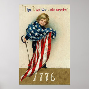 Vintager Amerikanische Unabhängigkeitstag Patrioti Poster