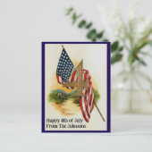Vintager Amerikanische Unabhängigkeitstag Patrioti Postkarte (Stehend Vorderseite)