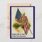 Vintager Amerikanische Unabhängigkeitstag Patrioti Postkarte (Vorne/Hinten)