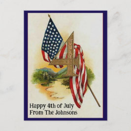 Vintager Amerikanische Unabhängigkeitstag Patrioti Postkarte