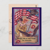 Vintager Amerikanische Unabhängigkeitstag Patrioti Postkarte (Vorne/Hinten)