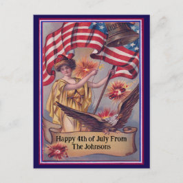 Vintager Amerikanische Unabhängigkeitstag Patrioti Postkarte