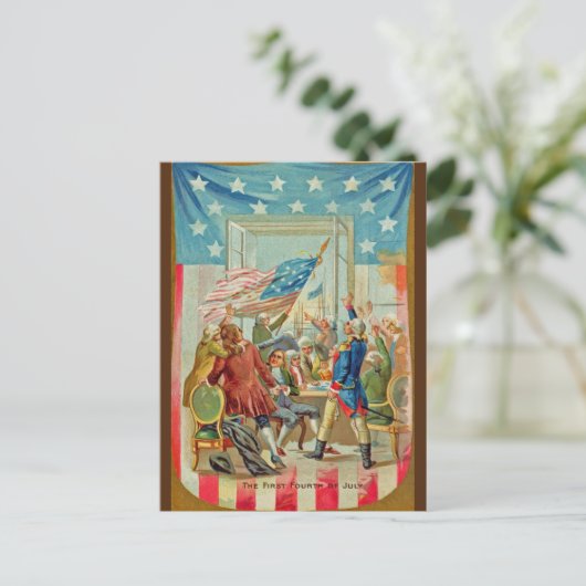 Vintager Amerikanische Unabhängigkeitstag Postkarte (Stehend Vorderseite)