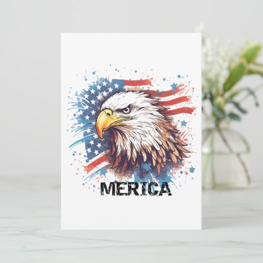 Vintager amerikanischer Adler Einladung (Stehend Vorderseite)