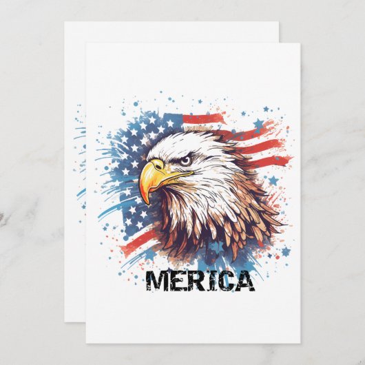 Vintager amerikanischer Adler Einladung (Vorne/Hinten)