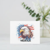Vintager amerikanischer Adler Feiertagspostkarte (Stehend Vorderseite)