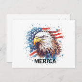 Vintager amerikanischer Adler Feiertagspostkarte (Vorne/Hinten)