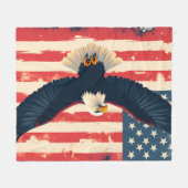 Vintager amerikanischer Adler Fleece Blanket (Vorderseite (Horizontal))
