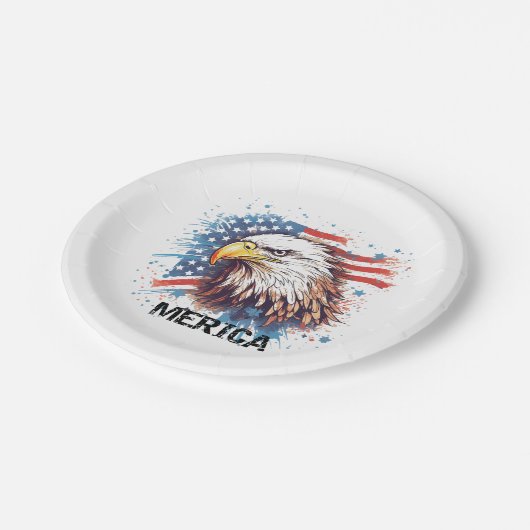 Vintager amerikanischer Adler Pappteller (Schrägansicht)