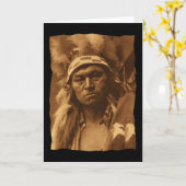 Vintager amerikanischer Cayuse-Krieger 1910 Karte (Gelbe Blume)