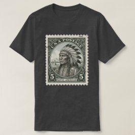 Vintager amerikanischer Chef der Briefmarke Postag T-Shirt