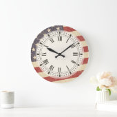 Vintager amerikanischer Fahnenschimmer Große Wanduhr (Zuhause)
