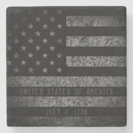 Vintager amerikanischer Flag (Flag Distressed Text Steinuntersetzer