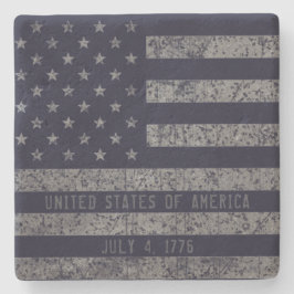 Vintager amerikanischer Flag (Flag Distressed Text Steinuntersetzer