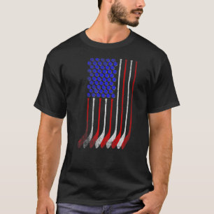 Vintager amerikanischer Flag Hockey Apparell 4. Ju T-Shirt