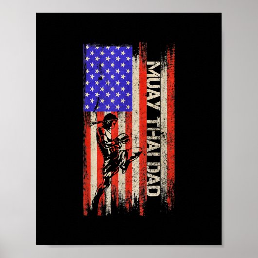 Vintager amerikanischer Flag MIXED MARTIAL ARTS Mu Poster (Vorne)