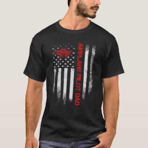 Vintager amerikanischer Flag-Pilot Pilot Flugzeug T-Shirt
